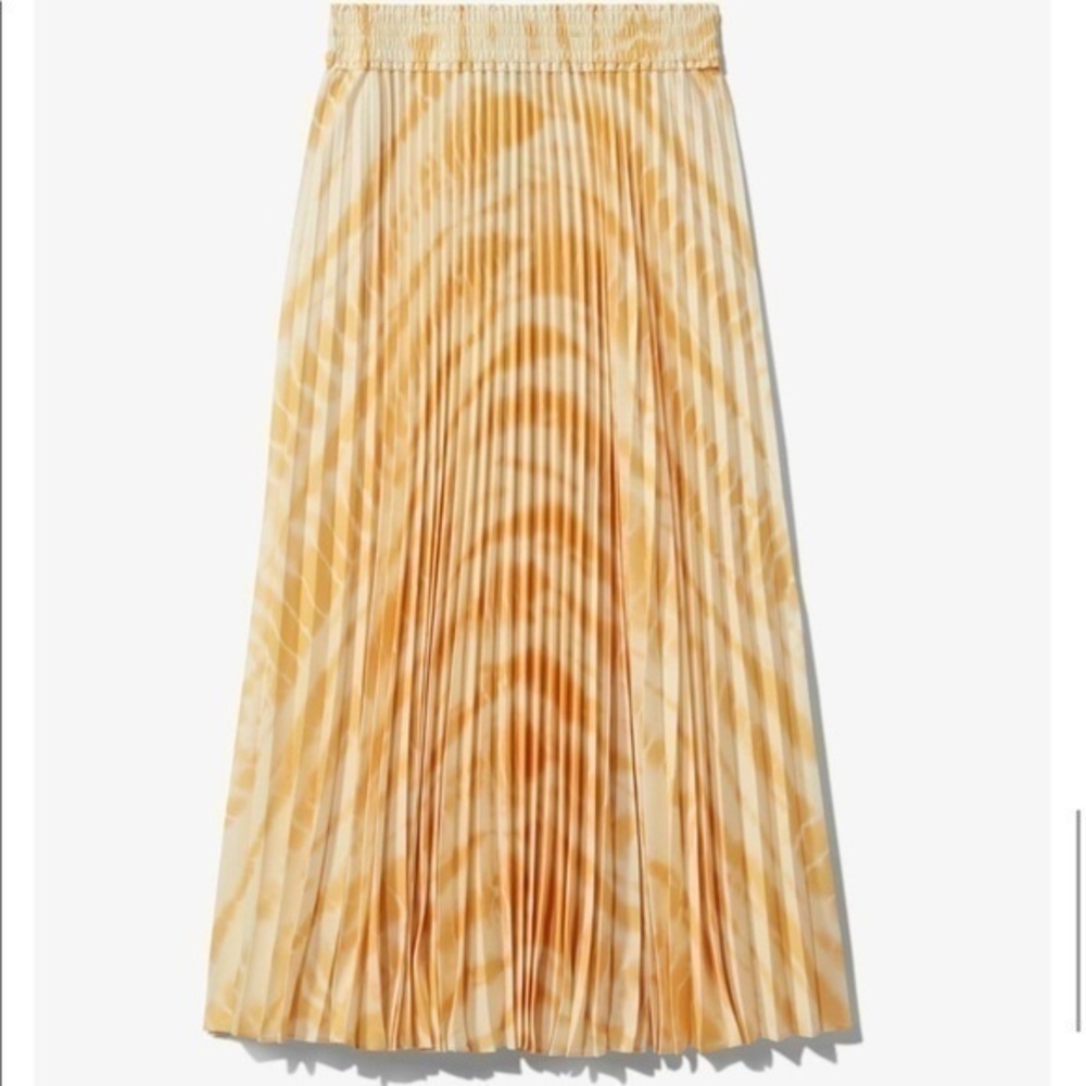 PROENZA SCHOULER White Label Yellow Printed Pleated Tie Dye Skirt - Picture 2 of 15